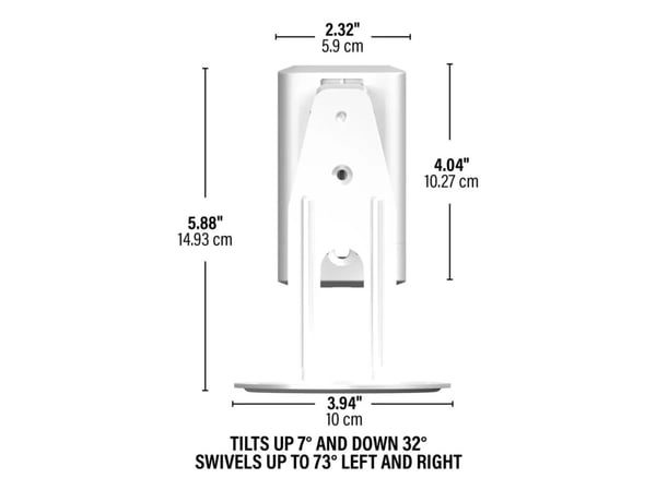 Sanus WSWME12 - Monteringssett (veggmontering) - for høyttaler - justerbar, par - hvit - veggmonterbar (en pakke 2) - for Sonos Era 100