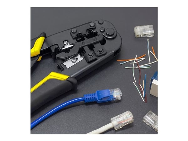 Qoltec modulaarinen puristustyökalu Ethernet 8P 6P -kaapeleiden leikkaamiseen ja puristamiseen