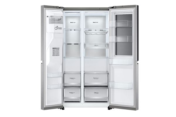 LG GSXE90MBDD, Frittstående, Amerikansk dør, Rustfritt stål, 2 dører, Metal Sorbet, LED