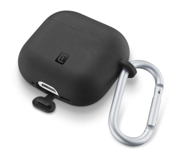 Cellularline Bounce Case, Etui, Svart, Apple, AirPods Pro 3, Silikon, Støtbestandig, Skittbestandig, Ripebestandig