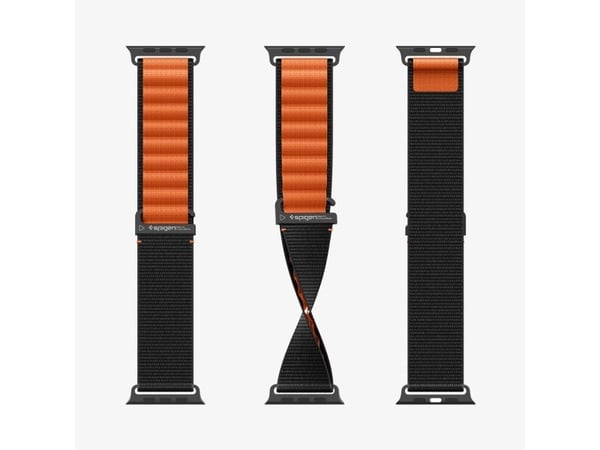Spigen WBF1, Yhtye, Älykello, Oranssi, Apple, Apple Watch Ultra 3 (49mm) Apple Watch Ultra 2 (49mm) Apple Watch Ultra (49mm), Kangas