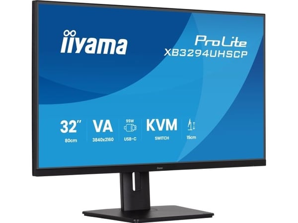iiyama ProLite XB3294UHSCP-B1 - LED-skärm - 31.5" - 3840 x 2160 4K @ 60 Hz - VA - 400 cd/m² - 3000:1 - 2 ms - HDMI, DisplayPort, USB-C - högtalare ...