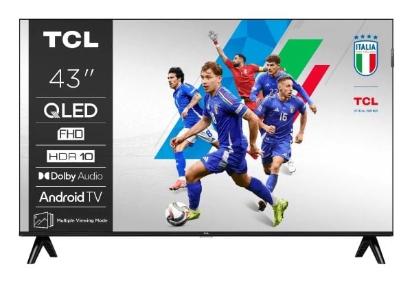 TCL 43V5C - 43" Diagonalklasse (42.5" synlig) - V5C Series LED-bakgrunnsbelyst LCD TV - QLED - Smart TV - Android TV - 1080p 1920 x 1080 - HDR - bø...