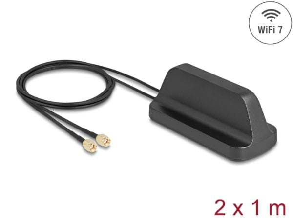 Delock - Antenne - Planar Inverted F-Shaped (PIFA) - Wi-Fi - 4 dBi - rundtstrålende - utendørs, magnetmonterbar