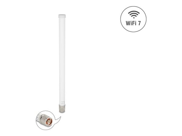 Delock - Antenne - dipol - Wi-Fi - 6.6 dBi - rundtstrålende - utendørs, skruemontering