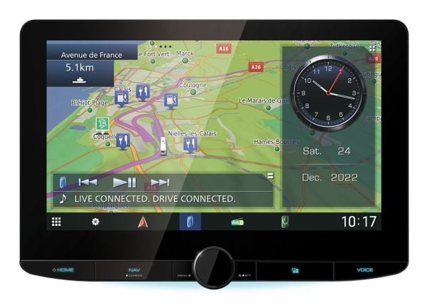 Kenwood DNR992RVS - Navigasjonssystem - display - 10.1" - berøringsskjerm - enhet i instrumentbordet - Double-DIN