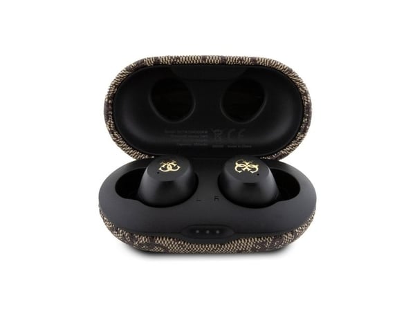 Guess Bluetooth-hodetelefoner GUTWSP4EGW TWS ENC 4G PU METALL LOGO brun