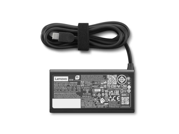Lenovo - USB-C-strømadapter - AC 100-240 V - 65 watt - svart
