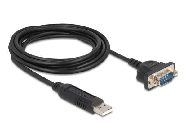 DeLOCK 67321, musta, 1,8 m, USB A-tyyppi, RS-232, Uros, Uros