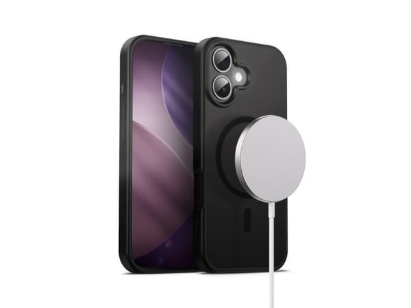 Crong Hybrid Frost MAG Cover, Suojus, Apple, iPhone 17, 16 cm (6.3"), musta, Läpikuultava
