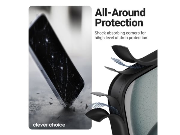 Crong Hybrid Frost MAG Cover, Etui, Apple, iPhone 17, 16 cm (6.3"), Svart, Translucent