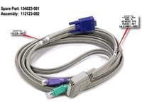 HP - Tastatur / video / musekabel (KVM) - DB-25 (hunn) til PS/2, HD-15 (VGA) (hann) - 3.66 m