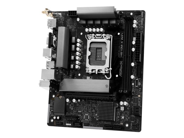 ASRock H810M-X WIFI - Hovedkort - micro ATX - LGA1851-sokkel - H810 Chipset - USB-C 3.2 Gen 1, USB 3.2 Gen 1 - 2.5 Gigabit LAN, Wi-Fi, Bluetooth - ...