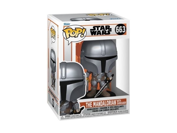 FUNKO POP! The Mandalorian with Darksaber, Samlefigur, Film og TV-serier, 150 g