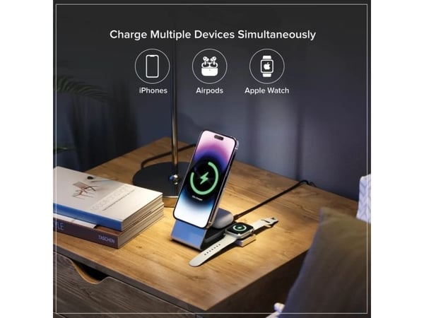 ALOGIC Matrix+ 3-in-1, 5000 mAh, Langaton lataaminen, 18 W, musta, Hopea