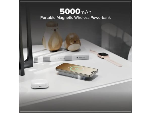 ALOGIC Matrix+ 3-in-1, 5000 mAh, Langaton lataaminen, 18 W, musta, Hopea