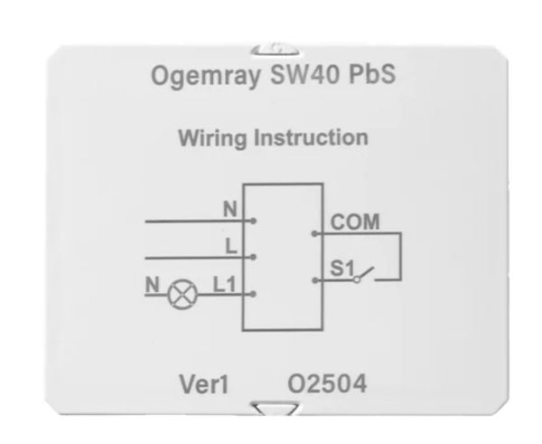 Shelly SHELLY_PBS_SW40, Smart relä, Vit, HTTPS, TLS, 6000 W, 25 A, 110 - 240 V