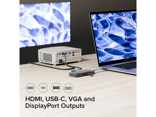 ALOGIC Fusion Pro NEXUS, langallinen, USB 3.2 Gen 1 (3.1 Gen 1) Type-C, 100 W, 3,5 mm, harmaa, 4K Ultra HD