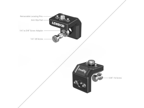 SmallRig MD4360, Monteringsplate, Svart, Aluminium, 1,2 kg, 1/4-20, 3/8-16", 33,6 mm
