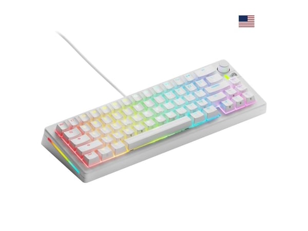 Glorious Gaming GMMK 3 65% Prebuilt, Koblet med ledninger (ikke trådløs), USB, Mekanisk nøkkelbryter, QWERTY, RGB LED, Hvit