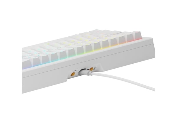 Glorious Gaming GMMK 3 65% Prebuilt, Koblet med ledninger (ikke trådløs), USB, Mekanisk nøkkelbryter, QWERTY, RGB LED, Hvit