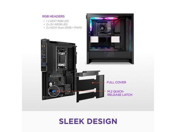 NZXT N7 B850 - Hovedkort - ATX - Socket AM5 - AMD B850 Chipset - USB-C 3.2 Gen 2x2, USB 3.2 Gen 1, USB 3.2 Gen 2, USB-C 3.2 Gen2 - 2.5 Gigabit LAN,...