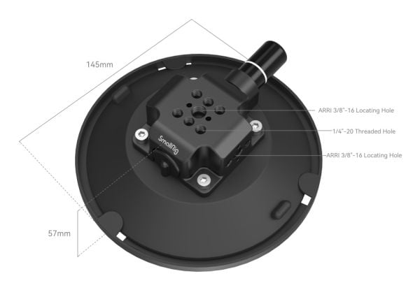 SmallRig 4114, Sugekoppmontering, Sort, Akrylonitril-butadien-styren (ABS), Aluminium, Nitrilbutadiengummi (NBR), Rustfritt stål, 1/4-20, 3/8-16", ...
