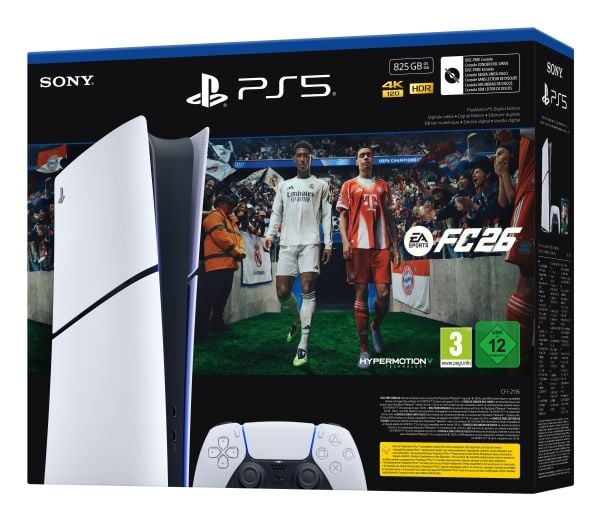 Sony PlayStation 5 Digital + EA Sports FC 26 Bundle, PlayStation 5, Svart, Hvit, 16000 MB, GDDR6, AMD, AMD Ryzen Zen 2