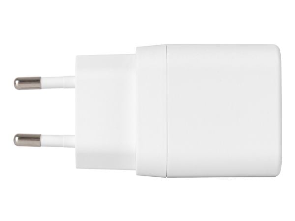 DELTACO - Strømadapter - 12 watt - 2 utgangskontakter (USB) - hvit