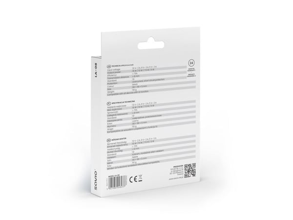 Savio LA-08, utendørs, USB, svart