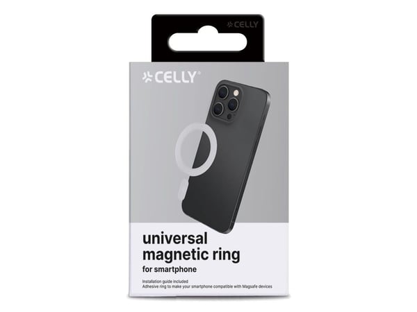 Celly MAGCADAPTERWH, Magnetisk ring, Hvit, Plast, Universell, 10 g