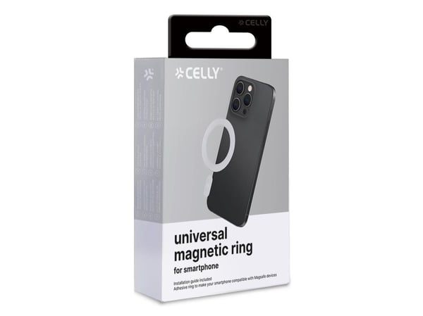 Celly MAGCADAPTERWH, Magnetisk ring, Hvit, Plast, Universell, 10 g