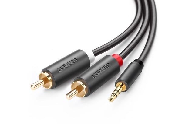 Ugreen 10513, 2 x RCA, Hankjønn, 3.5mm, Hankjønn, 5 m, Grå