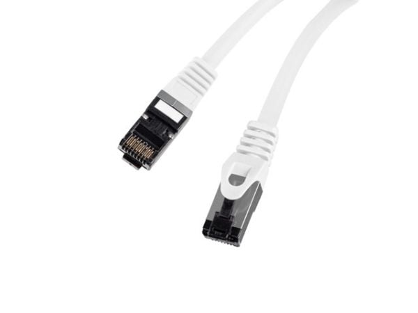 Lanberg - Koblingskabel - RJ-45 (hann) til RJ-45 (hann) - 6.2 mm - S/FTP - CAT 8.1 - halogenfri, uten hindringer - hvit