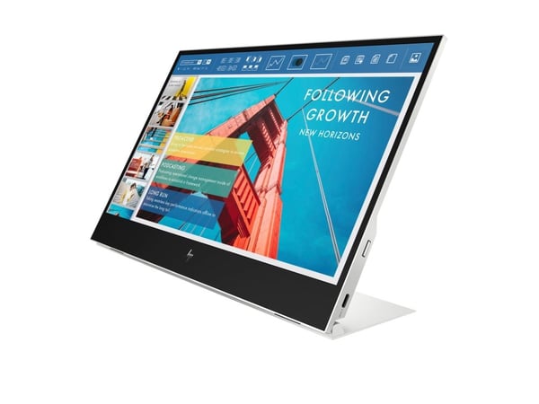 HP E14 G4 Portable - LED-skjerm - 14" - portabel - 1920 x 1080 Full HD (1080p) @ 60 Hz - IPS - 400 cd/m² - 800:1 - 5 ms - 2xUSB-C - sølvstativ