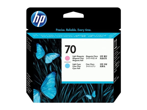 HP 70 - Lys magenta, lys cyan - skriverhode - for DesignJet HD Pro MFP, T120, Z2100, Z3100, Z3100ps, Z3200, Z3200ps, Z5200, Z5400