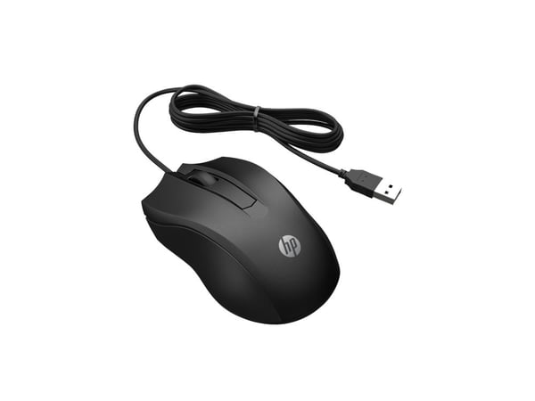HP Wired Mouse 105, Molempikätinen, Optinen, USB A-tyyppi, 1600 DPI, musta
