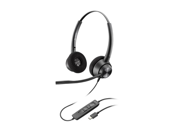HP Poly EncorePro 320 - EncorePro 300 series - hodesett - on-ear - kablet - USB-C - svart - TAA-samsvar - Works With Chromebook Certified