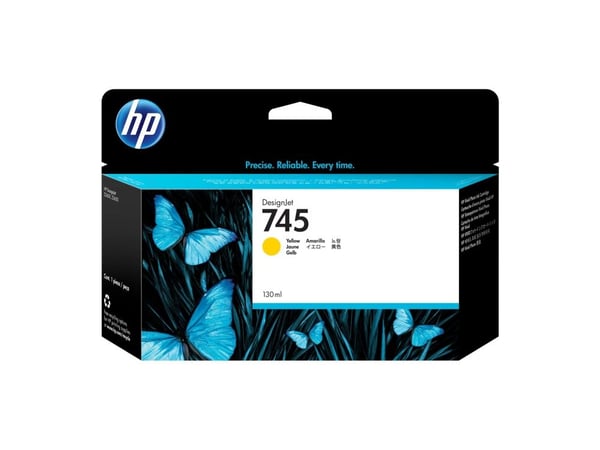 HP 745 - 130 ml - gul - original - DesignJet - blekkpatron - for DesignJet Z2600 PostScript, Z5600 PostScript