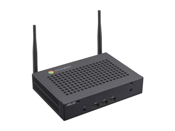 ASUS Fanless Chromebox CF40 BC012UN - Mini-PC 1 x Celeron N4500 / inntil 2.8 GHz - RAM 8 GB - eMMC 64 GB - UHD Graphics - Gigabit Ethernet, IEEE 80...
