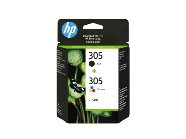 HP 305 - 2-pack - svart, farge (cyan, magenta, gul) - original - blekkpatron - for Deskjet 23XX, 27XX, 28XX, 41XX, 42XX; DeskJet Plus 41XX; ENVY 60...