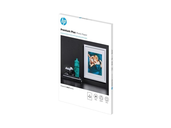 HP Premium Plus Photo Paper - Blank - A4 (210 x 297 mm) - 300 g/m² - 20 ark fotopapir - for Officejet 52XX, 6000, 6000 E609, 68XX, 7000 E809, 80XX;...