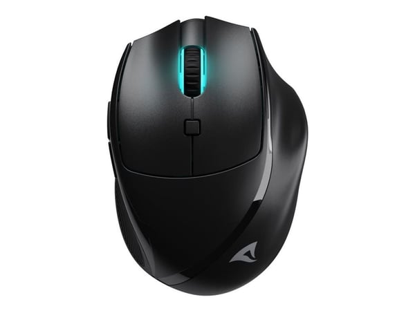 Sharkoon OfficePal M25W - Mus - optisk - 6 knapper - trådløs, kablet - 2.4 GHz - USB trådløs mottaker - svart - hengeboks
