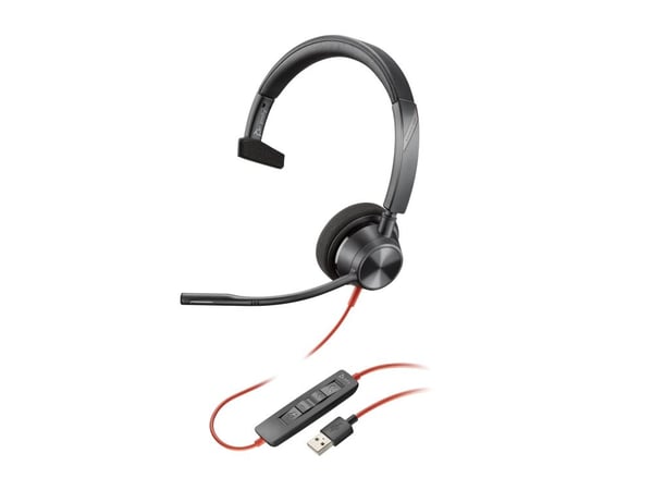 HP Poly Blackwire C5220 - Blackwire 5200 series - headset - på örat - kabelansluten - USB-A, 3,5 mm kontakt - svart - Certifierad för Microsoft-tea...