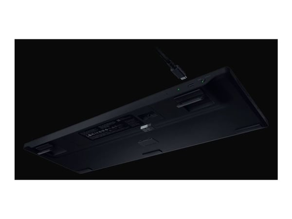 Razer BlackWidow V4 HyperSpeed - Tastatur - lavprofil - full size - bakgrunnsbelyst - trådløs - USB-C, 2.4 GHz, Bluetooth - QWERTY - USA - tastsvit...