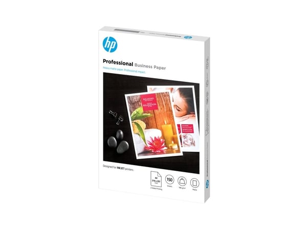 HP Professional - Matto - A4 (210 x 297 mm) - 180 g/m² - 150 ark fotopapir - Deskjet 15XX, Ink Advantage 27XX; Officejet 80XX, 9012; Photosmart B11...