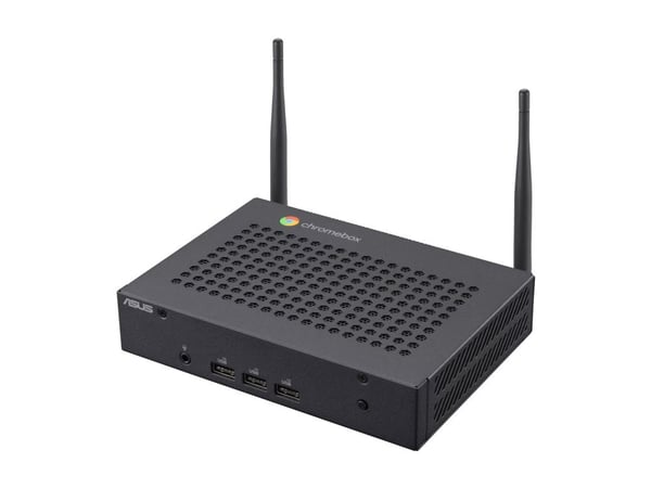 ASUS Fanless Chromebox CF40 BC012UN - Mini-PC 1 x Celeron N4500 / inntil 2.8 GHz - RAM 8 GB - eMMC 64 GB - UHD Graphics - Gigabit Ethernet, IEEE 80...