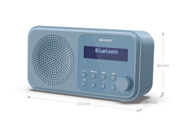 Sharp Tokyo DR-P420 - Bærbar DAB-radio - stålblå