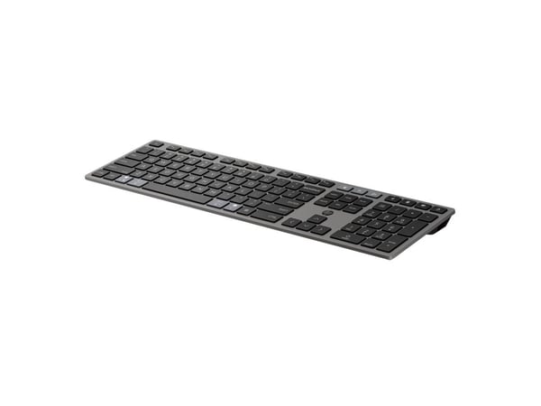HP 725 - Tastatur - multi-enhet, oppladbar, drevet av SuperCapacitor - full size - trådløs - Bluetooth, 2.4 GHz - QWERTY - Internasjonal engelsk / ...