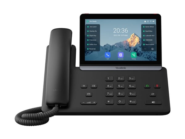 Yealink SIP-T88W - VoIP-telefon med anrops-ID/samtale venter - IEEE 802.11a/b/g/n/ac/ax (Wi-Fi) / Bluetooth 5.0 - 10-veis anropskapasitet - SIP, SI...